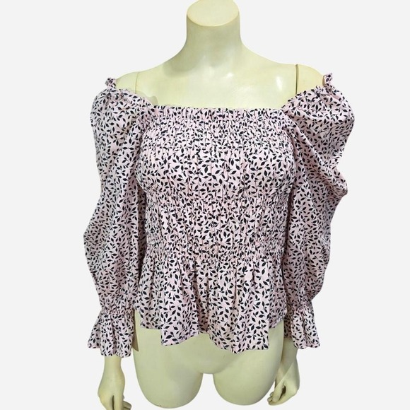 Fred Perry Tops - What not to wear pink and black floral‎ off?The shoulder top size small